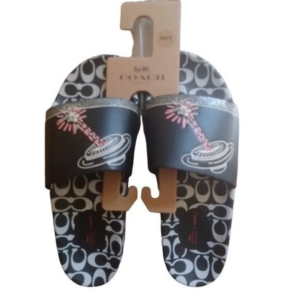 Coach x Keith Haring X Disney Mickey Mouse Slides Sandals, Men's 8, Unisex, NWT - Picture 1 of 8